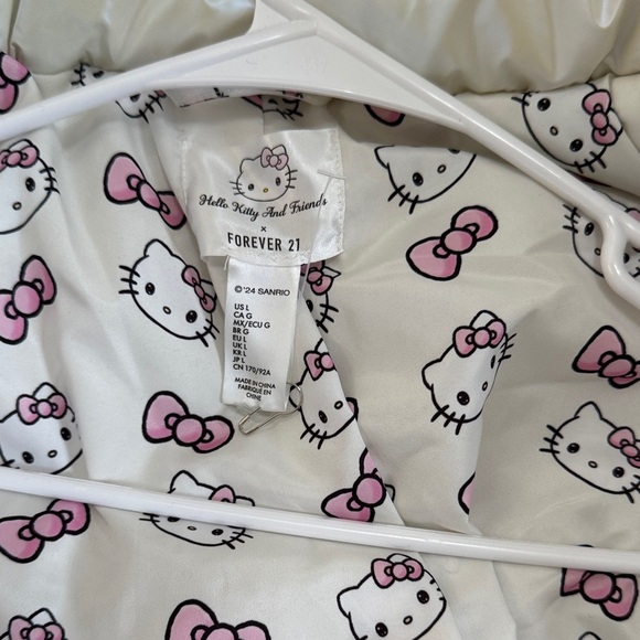 Forever 21  Hello Kitty Shiny Cream Puffer Jacket - Picture 5 of 6